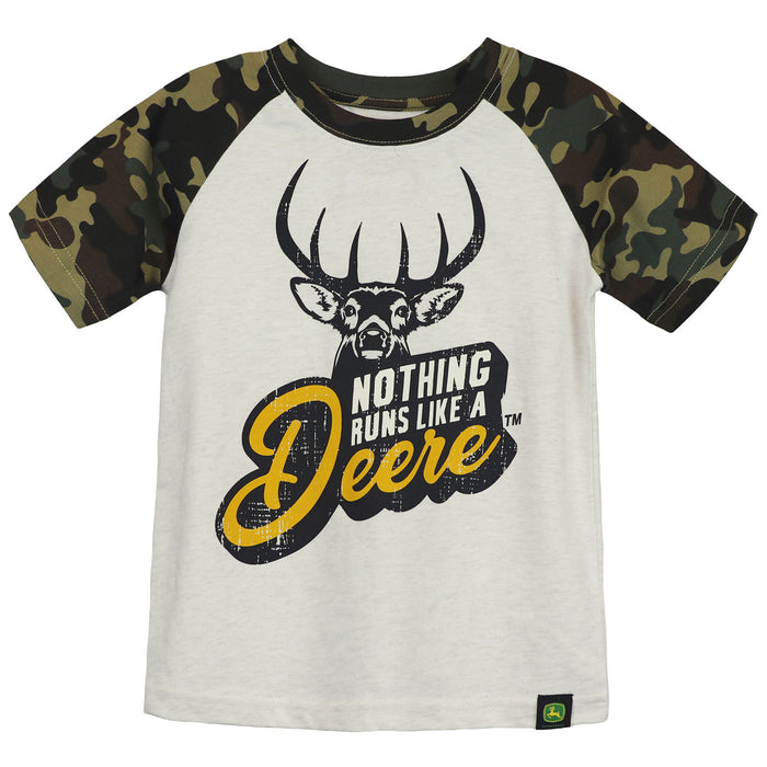 Childrens John Deere Nothing Runs Like a Deere Camo Short Sleeve T-Shirt