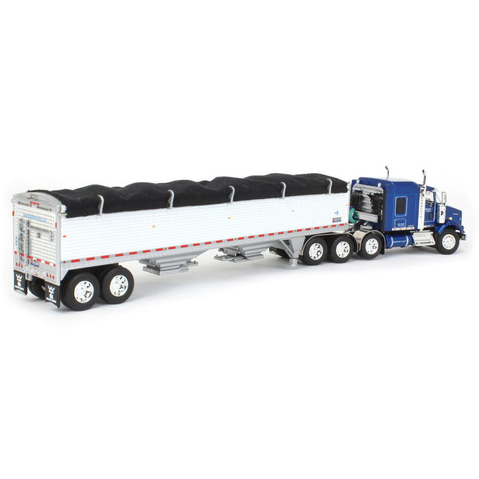 1/64 Kenworth T880 with Wilson Pacesetter Grain Trailer, Johnson Harvesting, DCP by First Gear