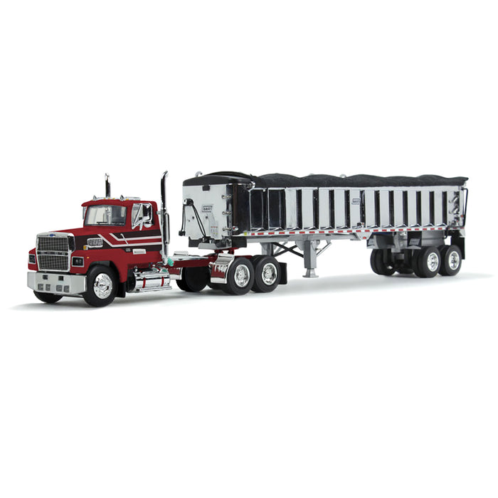 1/64 Red & Black Ford LTL 9000 Day Cab w/ East End Dump Trailer, DCP by First Gear