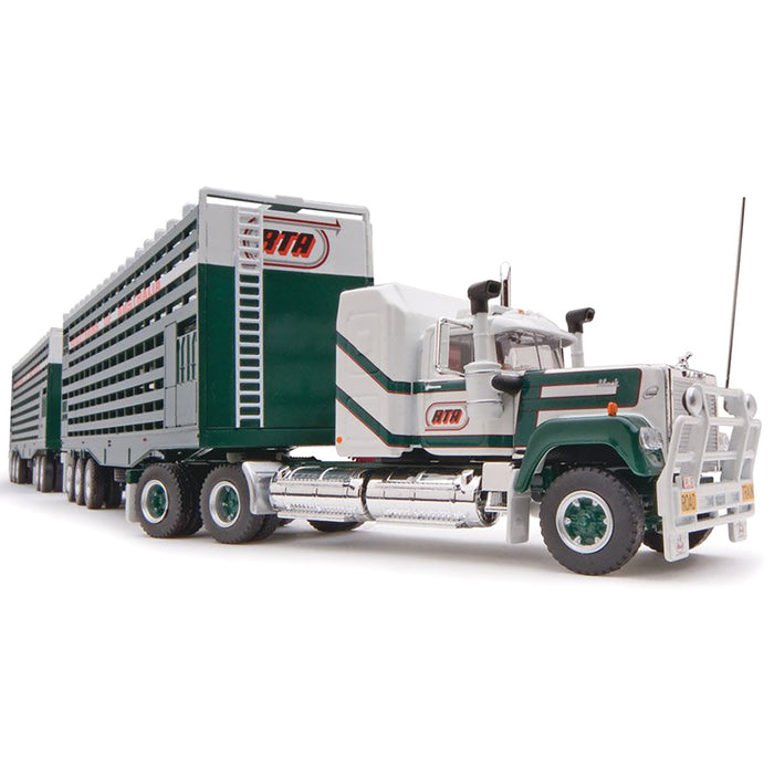 1/64 RTA Road Train with Mack Truck, Dolly & 2 Livestock Trailers by Highway Replicas