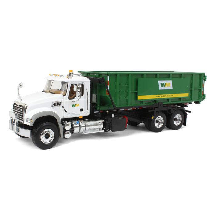 (B&D) 1/34 Mack Granite MP Waste Management Truck w/ Roll-off Container by First Gear - Damaged Item