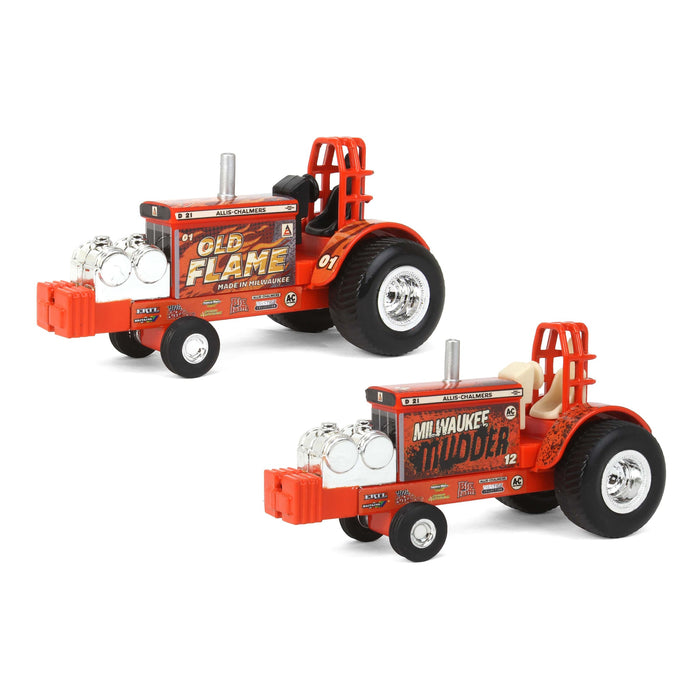 Set of 2 ~ 1/64 Allis Chalmers "Old Flame" & "Milwaukee Mudder" Pulling Tractors