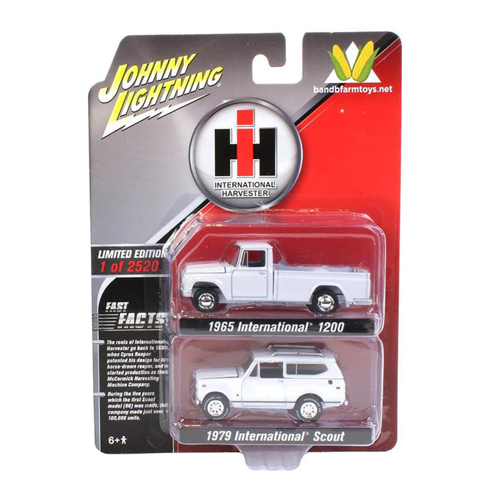 White Chase Unit ~ 1/64 Exclusive International 2 Pack: 1965 Model 1200 & 1979 Scout
