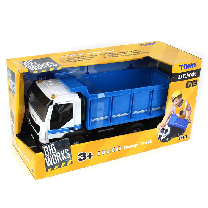 (B&D) 1/16 IVECO Blue Dump Truck by Tomy - Damaged Box