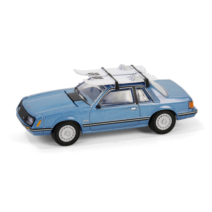 1/64 1967 Ford Mustang Ghia Coupe with Ski Roof Rack, Medium Blue Glow, Hobby Exclusive