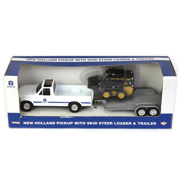 1/32 New Holland Pickup with Trailer and Skid Steer Loader