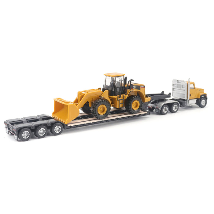 1/87 Caterpillar CT681 Day Cab with Lowboy & 950G Wheel Loader