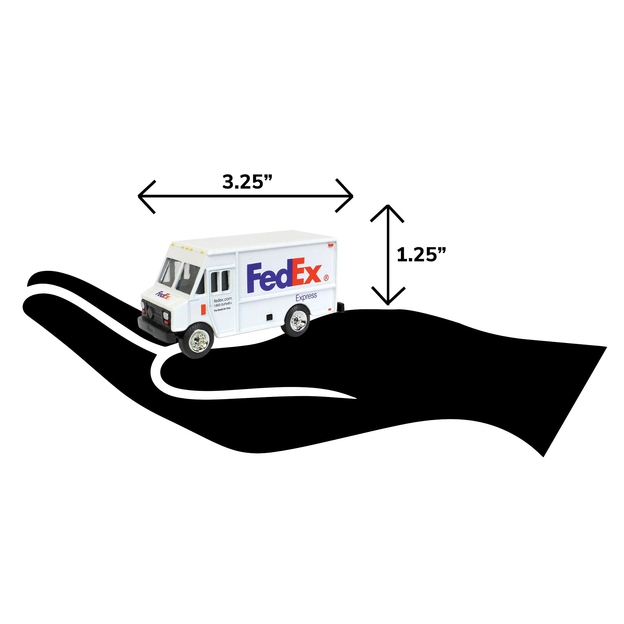 DGプロダクション FedEx 1:64 ダイキャスト ミニカー 1/64 FedEx Express Step Diecast Delivery Truck — Outback Toys