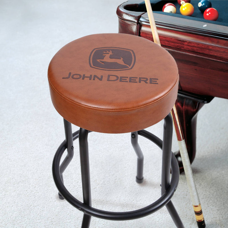 John Deere Barstool with Matte Brown Seat & Black Legs, 29 Inches
