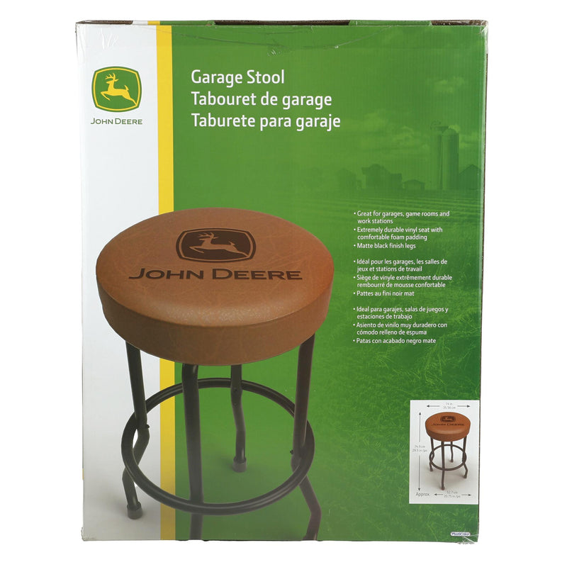 John Deere Barstool with Matte Brown Seat & Black Legs, 29 Inches