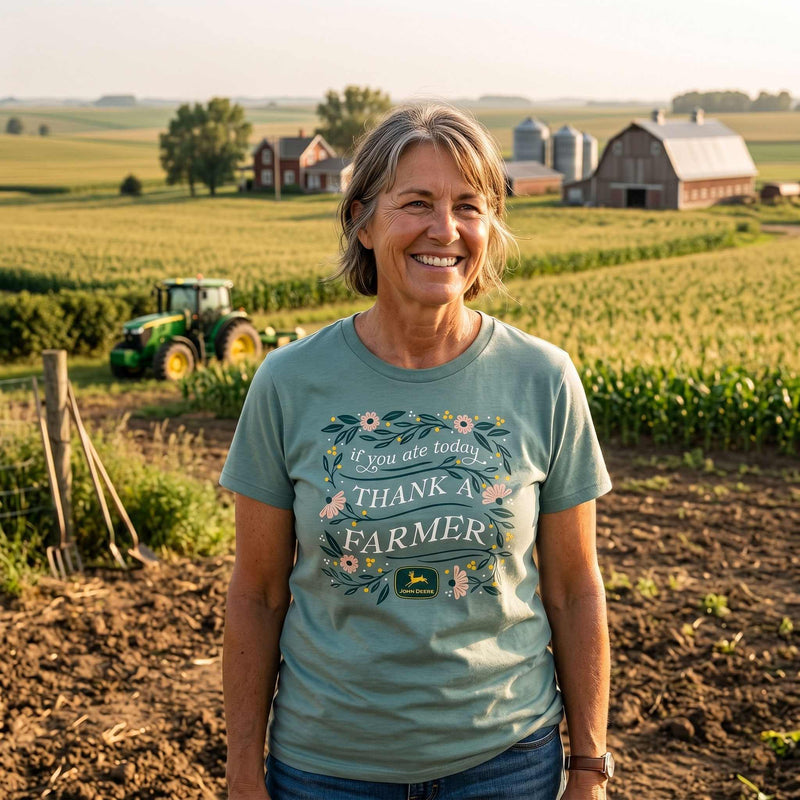 John Deere Women's Cut Thank a Farmer Short Sleeve T-Shirt