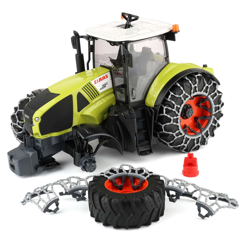 Toy Claas 1/16 Bruder Claas Axion 950 Tractor with Snow Chains & Snow Blade ...