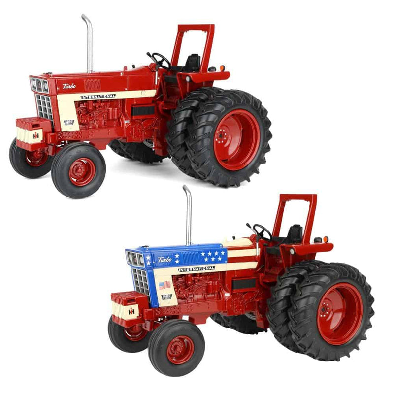 Set of 2 ~ 1/16 IH Farmall 1466 Tractor with ROPS, 1st in Outback Toys Exclusive Workhorse Series, ERTL Prestige Collection