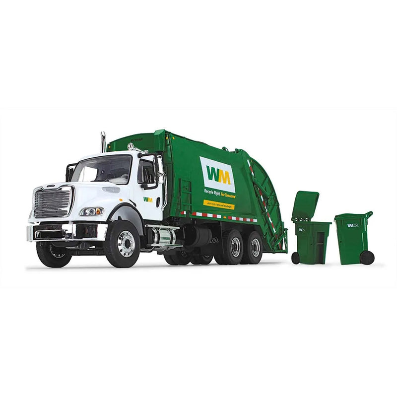 (B&D) 1/34 Waste Management - Freightliner M2 with McNeilus Rear Load Trash Truck - Includes 2 Trash Carts - Damaged Item
