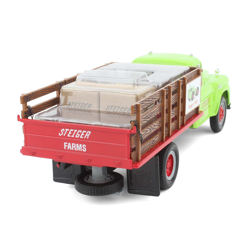 1/34 1958 GMC Stake Truck Steiger Farms 1 FWD with Parts Boxes & Dolly by First Gear
