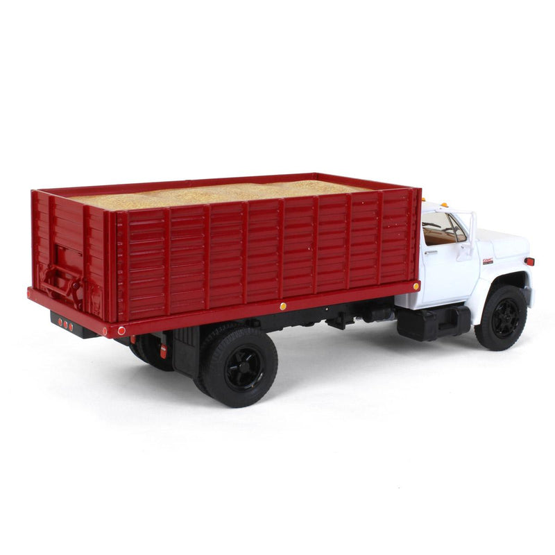 (B&D) 1/34 White & Red 1970s GMC 6500 Grain Truck with Corn Load by First Gear - Damaged Box