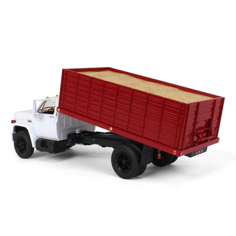 (B&D) 1/34 White & Red 1970s GMC 6500 Grain Truck with Corn Load by First Gear - Damaged Box