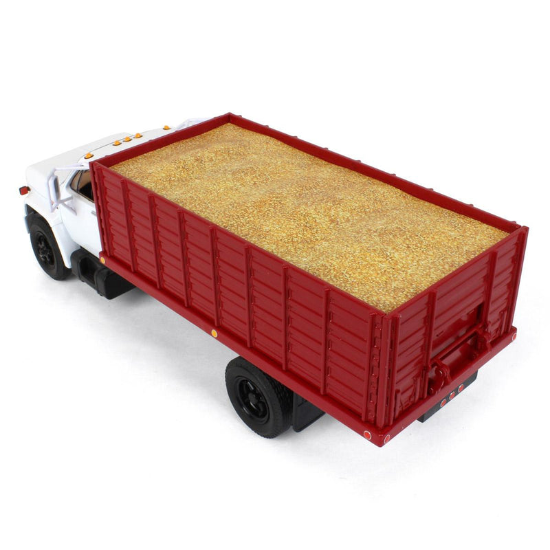 (B&D) 1/34 White & Red 1970s GMC 6500 Grain Truck with Corn Load by First Gear - Damaged Box