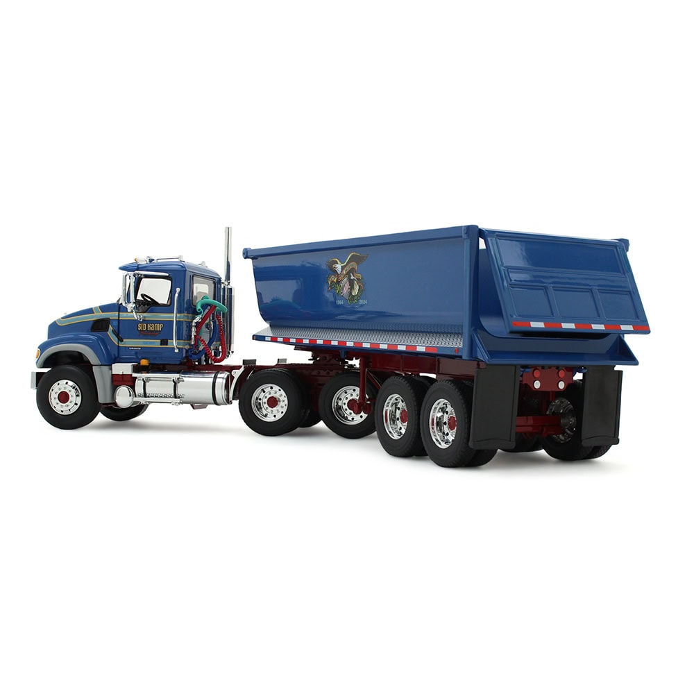 1/34 Mack Granite Semi Truck with Round End Dump Trailer by First