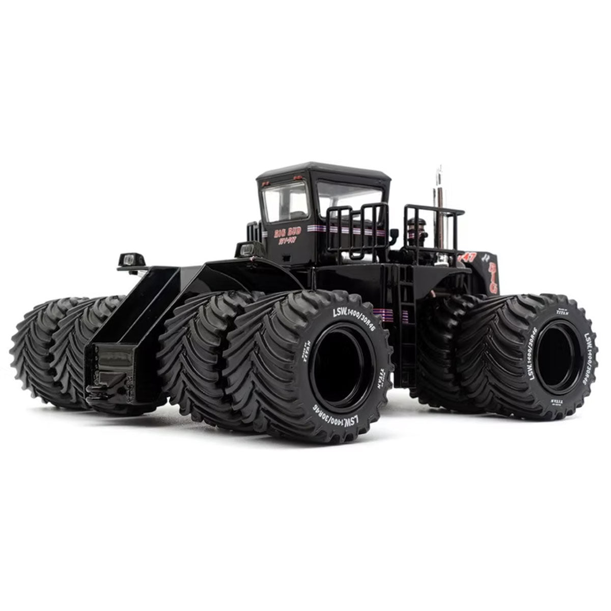 1/32 Black Big Bud 16V-747 4WD Tractor with Titan LSW Tires by