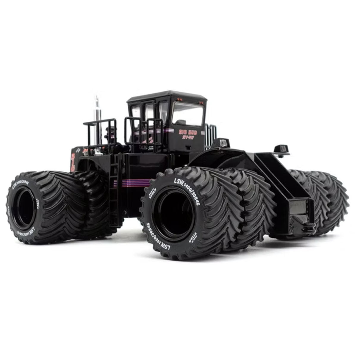 1/32 Black Big Bud 16V-747 4WD Tractor with Titan LSW Tires by