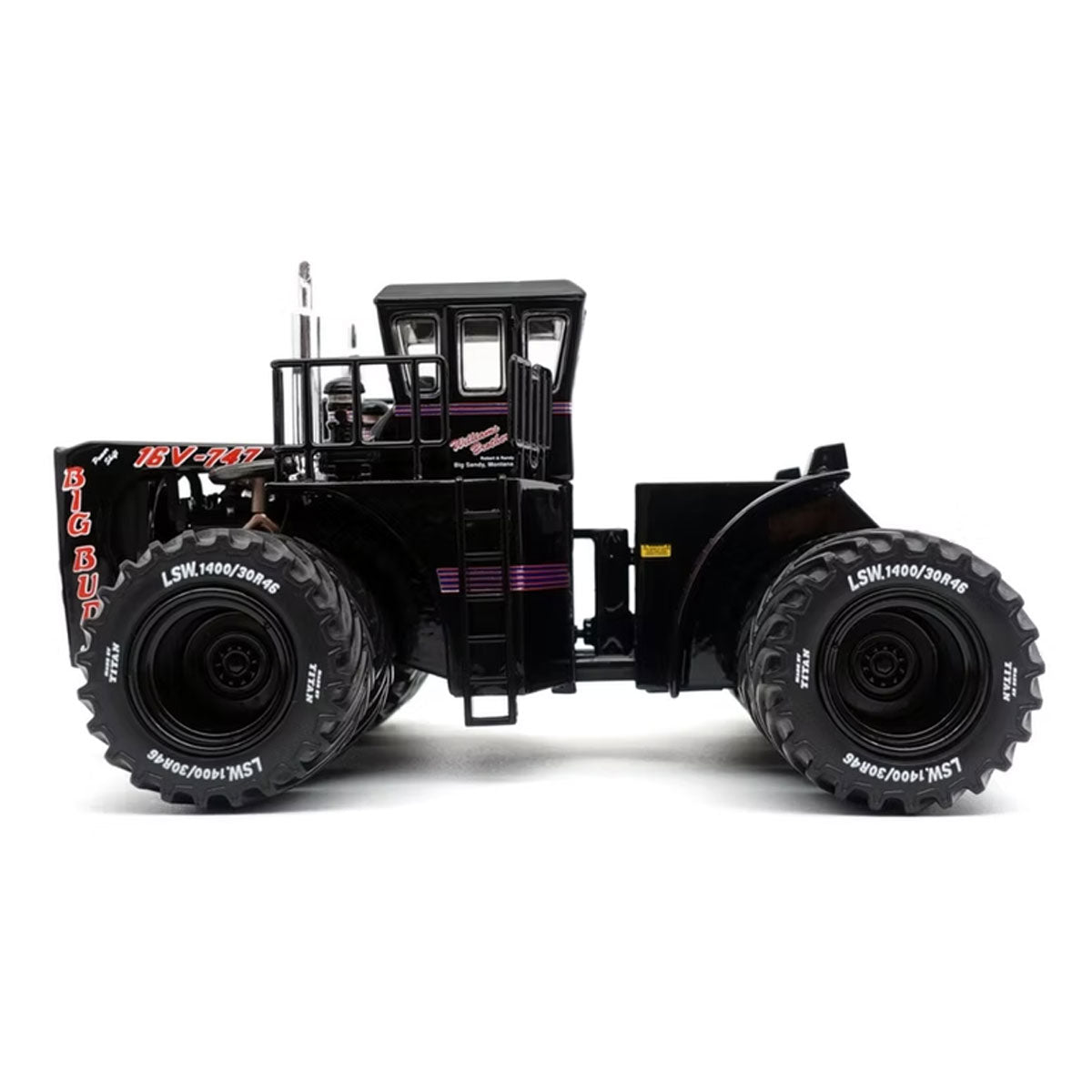 1/32 Black Big Bud 16V-747 4WD Tractor with Titan LSW Tires by