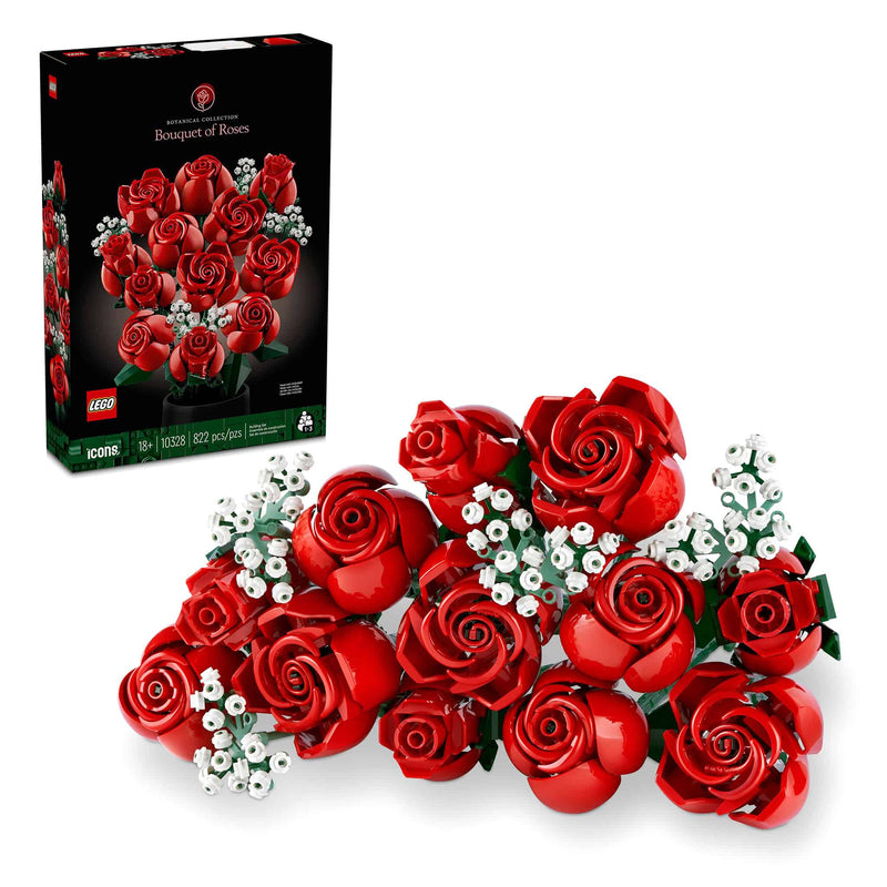 LEGO® Botanicals Bouquet of Red Roses, 822 Pieces