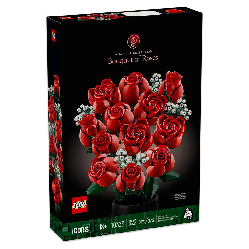 LEGO® Botanicals Bouquet of Red Roses, 822 Pieces