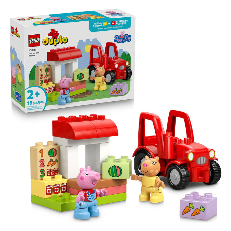 LEGO® DUPLO® Tractor & Farm Market with Peppa Pig Minifigures, 18 Pieces