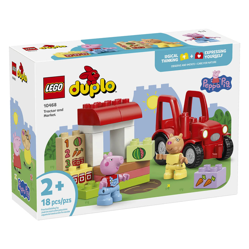 LEGO® DUPLO® Tractor & Farm Market with Peppa Pig Minifigures, 18 Pieces