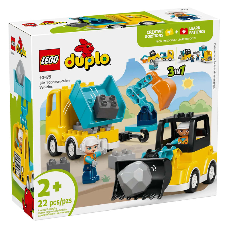 LEGO® DUPLO® 3-in-1 Construction Vehicles & Accessories Set, 22 Pieces