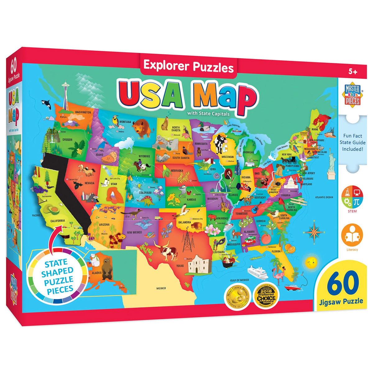 Explorer Puzzles USA Map 60 Piece Puzzle — Outback Toys