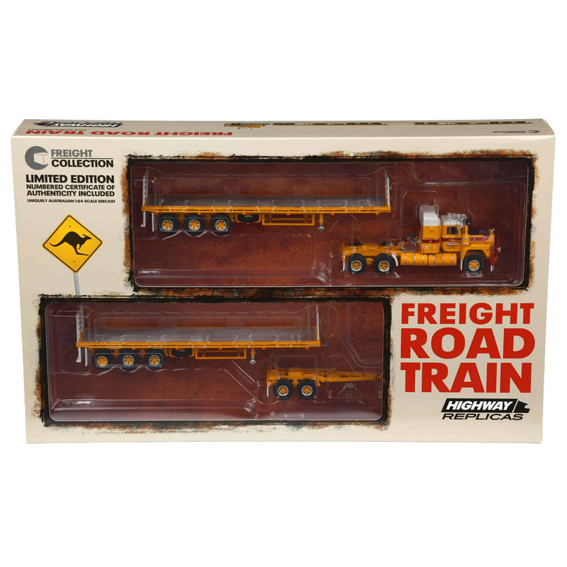 1/64 Neil Mansell Transport Road Train with Mack Truck, Dolly & 2 Freight Trailers by Highway Replicas