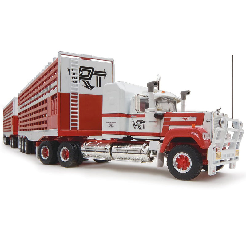 1/64 Victoria River Livestock Road Train with Mack Truck, 2 Trailers & Dolly by Highway Replicas