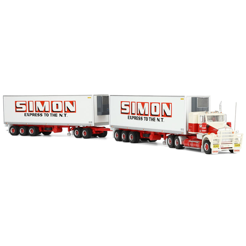 1/64 Simon National Carriers Freight Road Train with Kenworth Truck, 2 Trailers & Dolly by Highway Replicas
