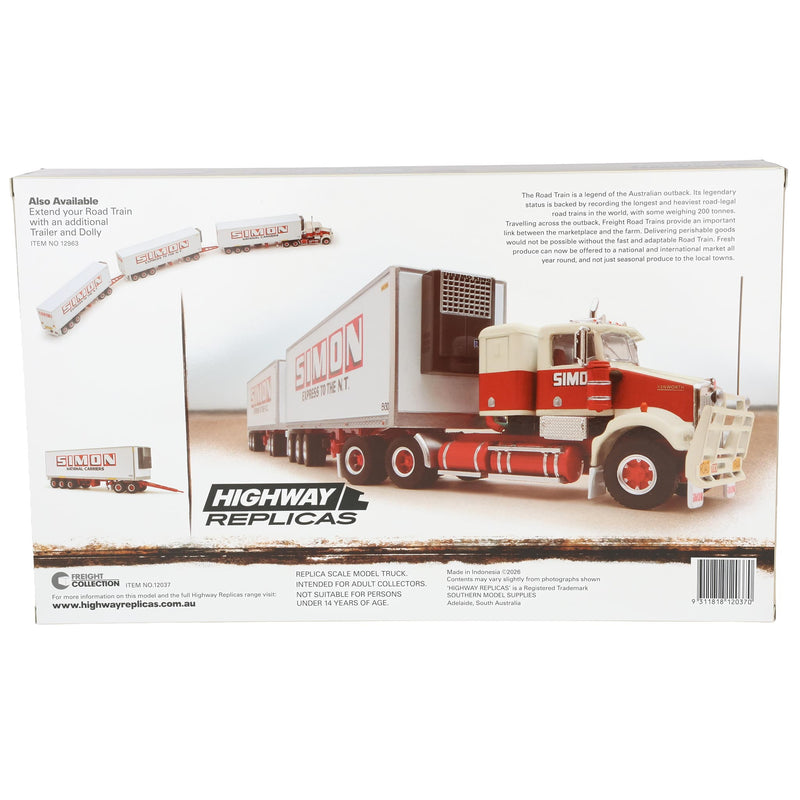 1/64 Simon National Carriers Freight Road Train with Kenworth Truck, 2 Trailers & Dolly by Highway Replicas