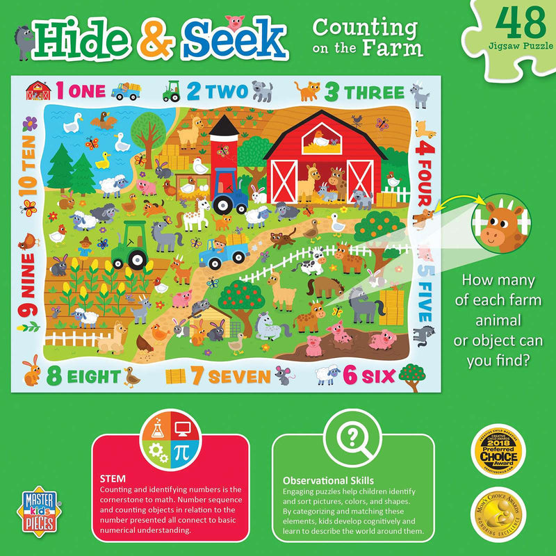 Hide & Seek Counting on the Farm 48 Piece Puzzle