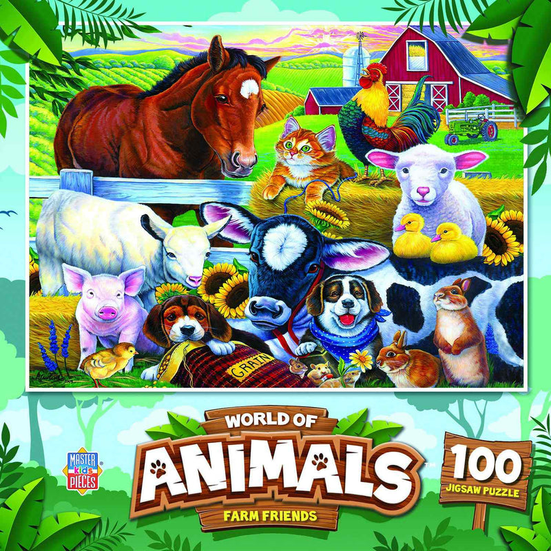 World of Animals Farm Friends 100 Piece Puzzle