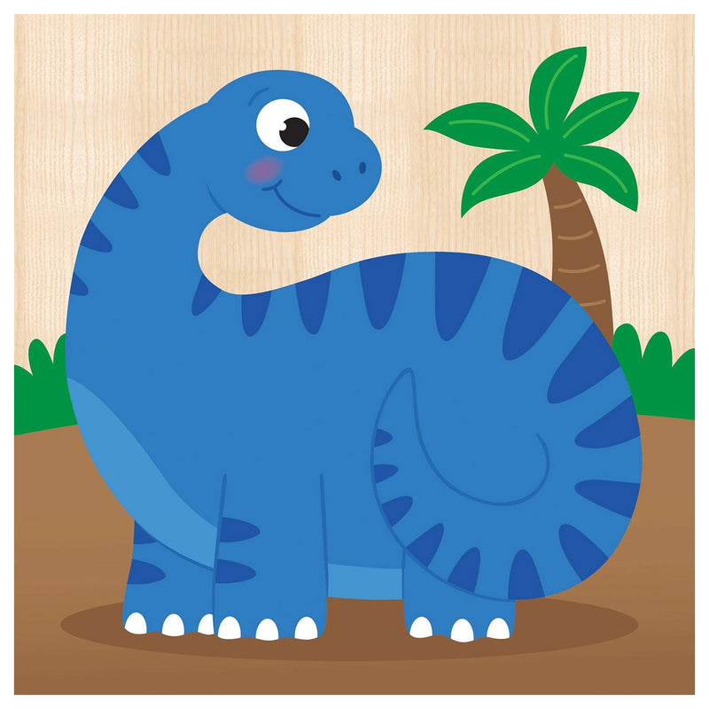 4-pack of Chunky Wood Dinosaur Puzzles