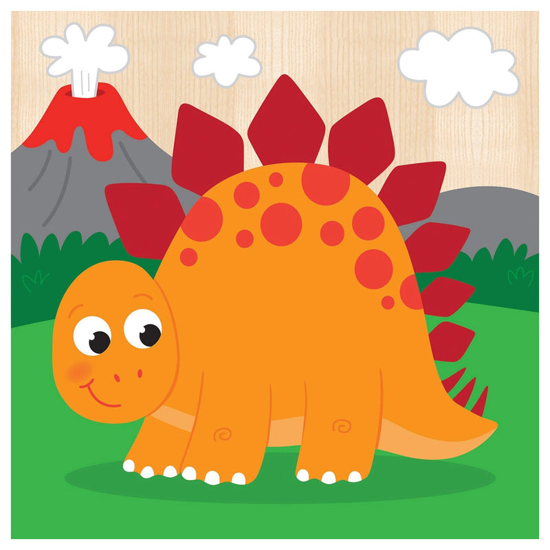 4-pack of Chunky Wood Dinosaur Puzzles