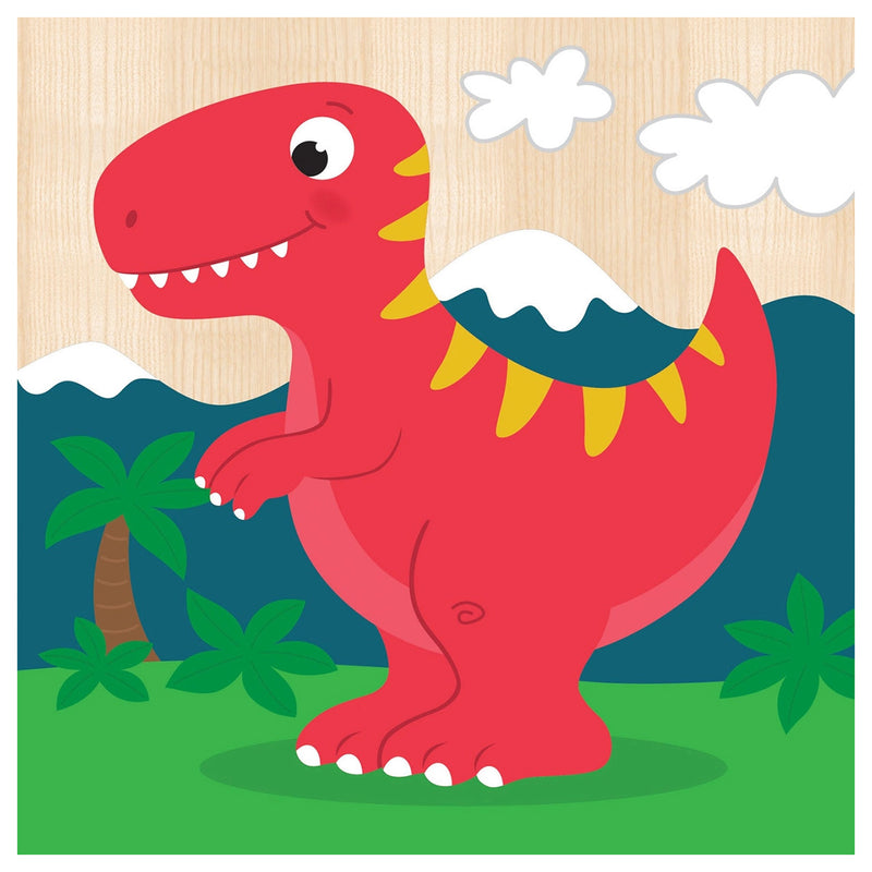 4-pack of Chunky Wood Dinosaur Puzzles