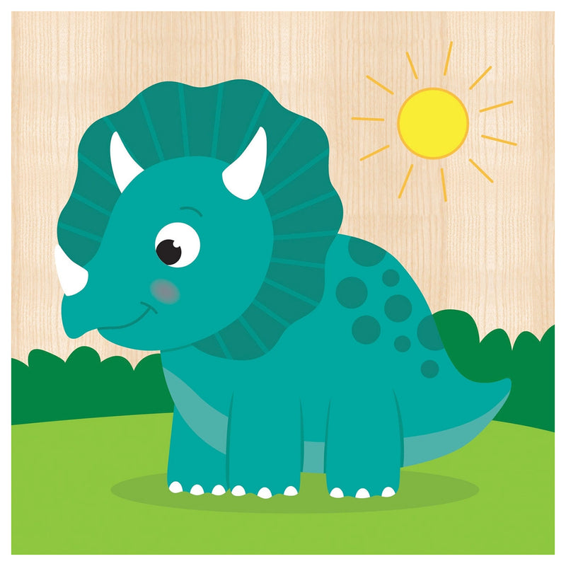 4-pack of Chunky Wood Dinosaur Puzzles