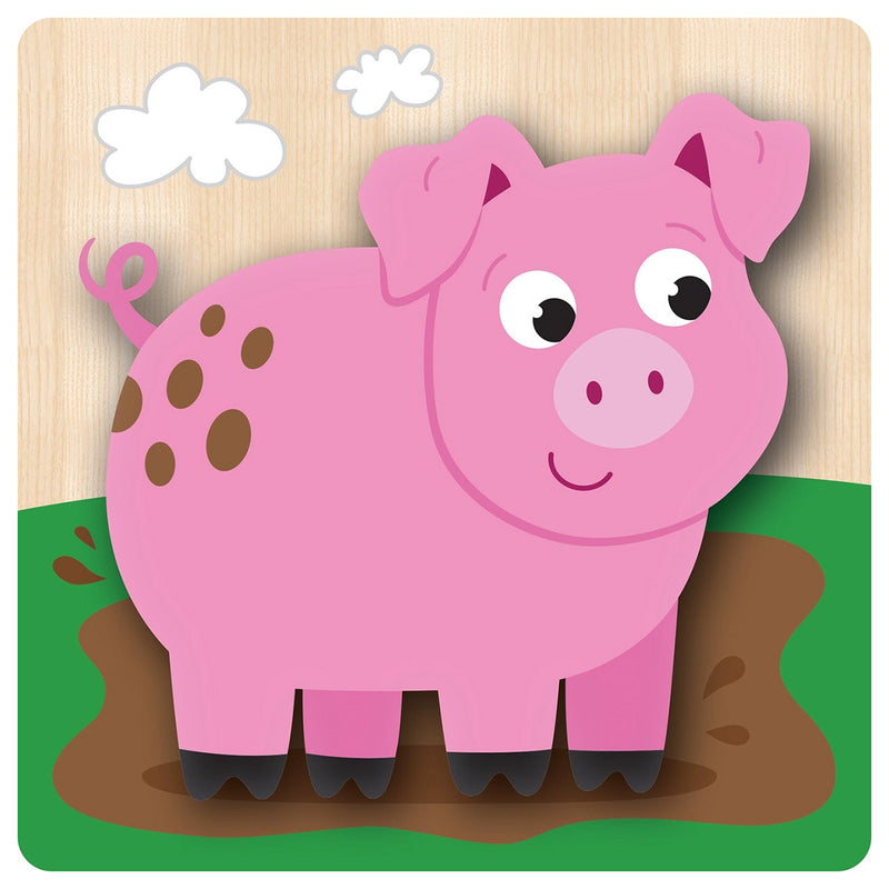 4-pack of Chunky Wood Farm Puzzles