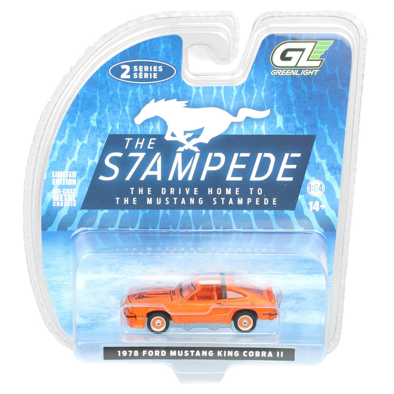 1/64 1978 Ford Mustang King Cobra II, Tangerine and Black, The Mustang Stampede Series 2 by GreenLight Collectibles