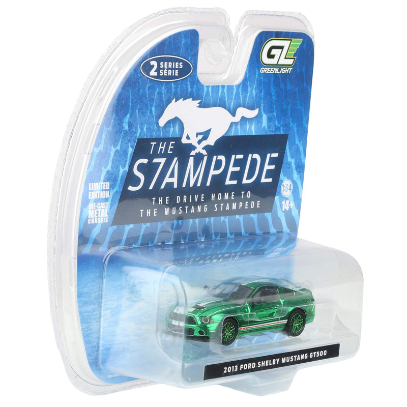 Green Chrome Chase Unit ~ 1/64 2013 Ford Shelby Mustang GT-500, Race Red, The Mustang Stampede Series 2