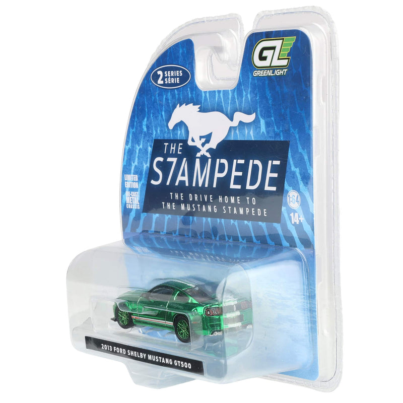 Green Chrome Chase Unit ~ 1/64 2013 Ford Shelby Mustang GT-500, Race Red, The Mustang Stampede Series 2