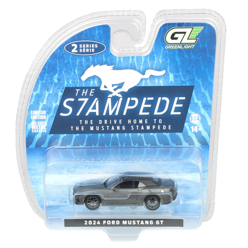 1/64 2024 Ford Mustang1 GT 5.0 Convertible, Dark Matter Gray, The Mustang Stampede Series 2