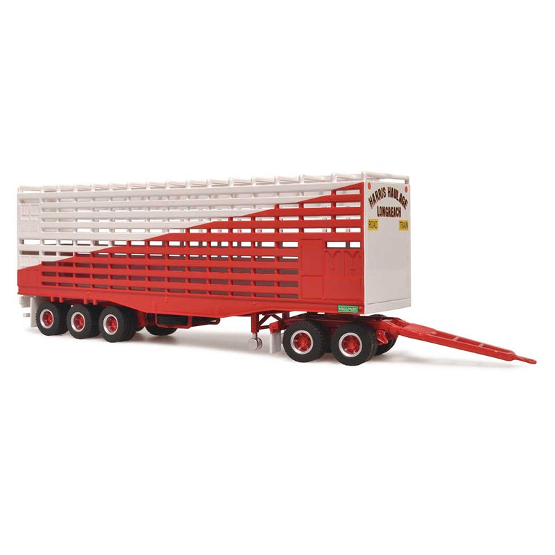 1/64 Red & White Harris Haulage Livestock Trailer with Dolly by Highway Replicas