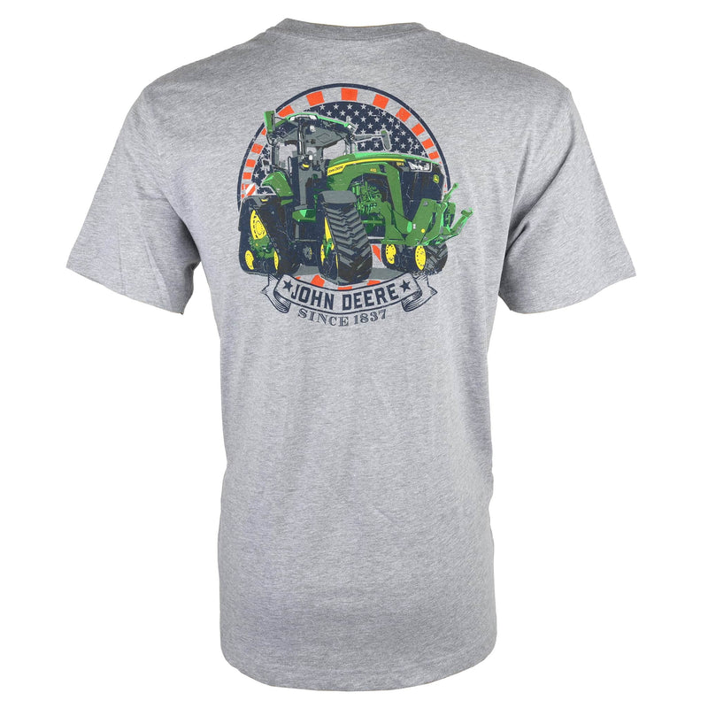 John Deere RX Tractor Americana Light Gray T-Shirt