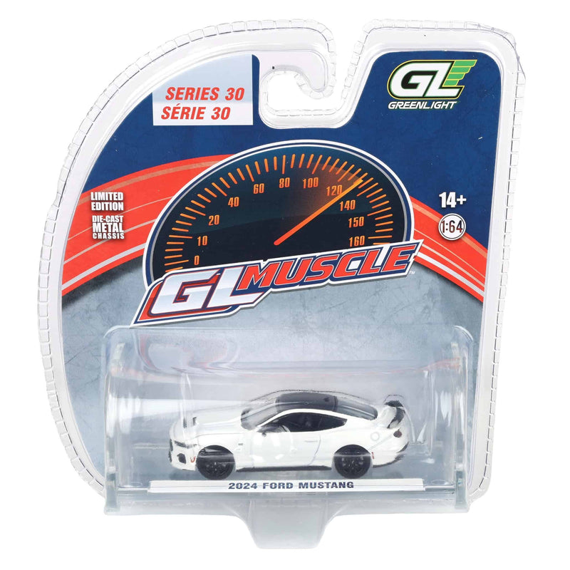 1/64 2024 Ford Mustang, Oxford White, GreenLight Muscle Series 30